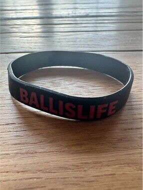 BALLISLIFE Basketball Silicone Bracelet Wristband Black Red Ball Is Life